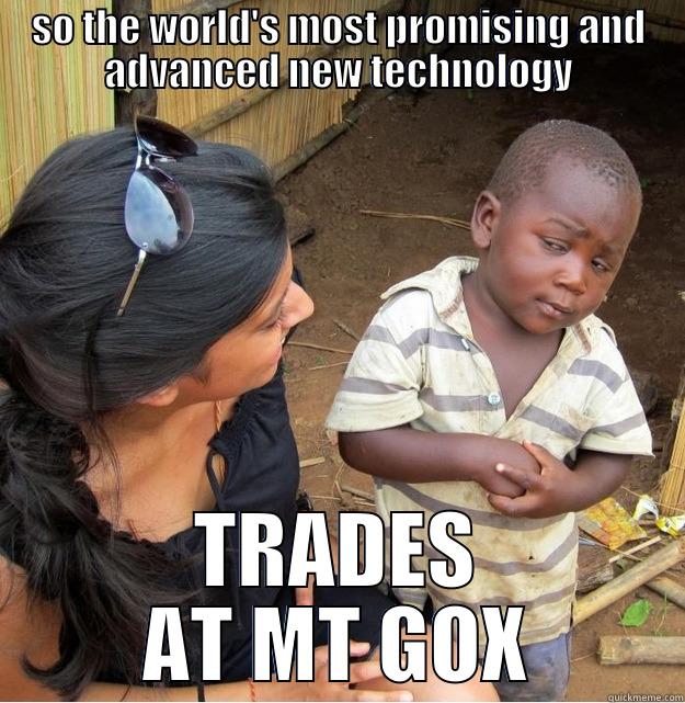 SO THE WORLD'S MOST PROMISING AND ADVANCED NEW TECHNOLOGY TRADES AT MT GOX Skeptical Third World Kid