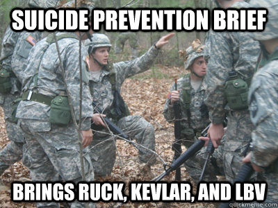 Suicide Prevention Brief Brings Ruck, Kevlar, and LBV  
