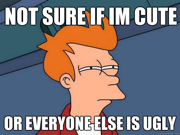 Not sure if im cute Or everyone else is ugly  Futurama Fry