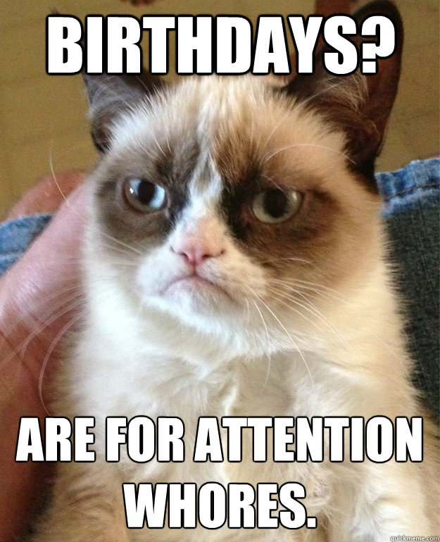 birthdays? are for attention whores.  Grumpy Cat