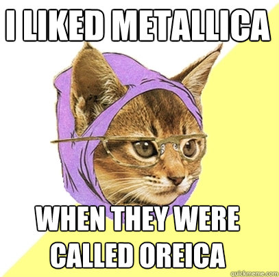 I liked metallica when they were called oreica  Hipster Kitty