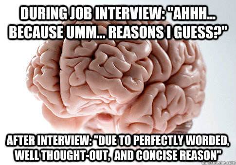 During job interview: 