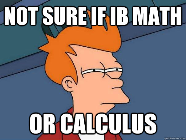 Not sure if IB Math or Calculus   Futurama Fry