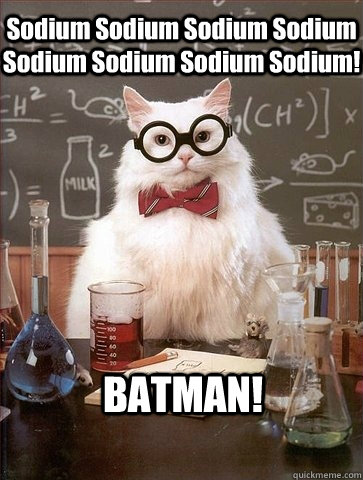 Sodium Sodium Sodium Sodium Sodium Sodium Sodium Sodium! BATMAN!  Chemistry Cat