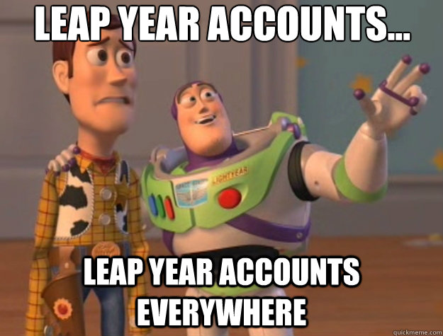 Leap year accounts... Leap year accounts everywhere  Toy Story