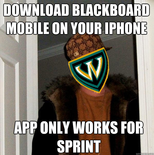 Download blackboard mobile on your iphone App only works for sprint  