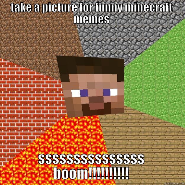 TAKE A PICTURE FOR FUNNY MINECRAFT MEMES SSSSSSSSSSSSSSS BOOM!!!!!!!!!! Minecraft