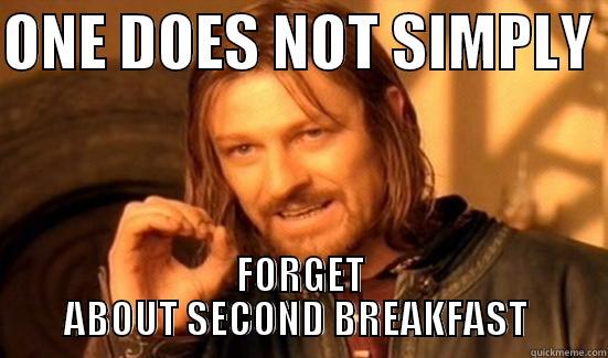 ONE DOES NOT SIMPLY  FORGET ABOUT SECOND BREAKFAST  Boromir