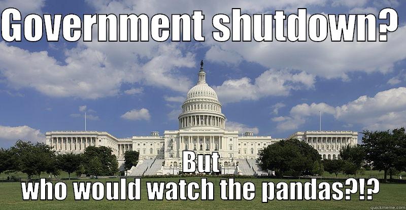 Government Shutdown - GOVERNMENT SHUTDOWN?  BUT WHO WOULD WATCH THE PANDAS?!? Misc