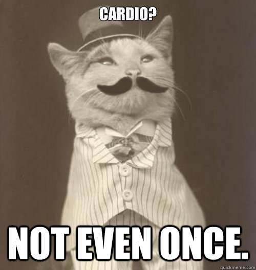 Cardio? Not even once.  Original Business Cat