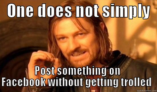 LOR trolling -   ONE DOES NOT SIMPLY   POST SOMETHING ON FACEBOOK WITHOUT GETTING TROLLED  Boromir