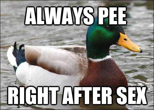 always pee right after sex  Actual Advice Mallard