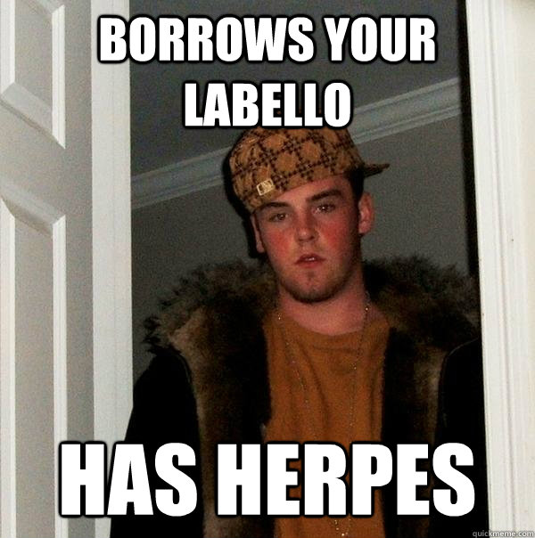 borrows your labello has herpes  Scumbag Steve