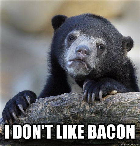  I DON'T LIKE BACON  Confession Bear