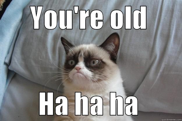 YOU'RE OLD HA HA HA Grumpy Cat