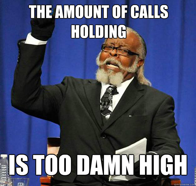 The amount of calls holding Is too damn high - The amount of calls holding Is too damn high  Jimmy McMillan