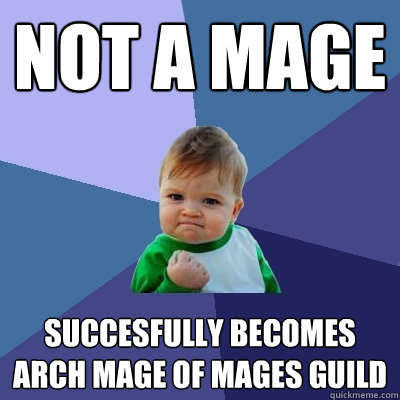 Not a mage succesfully becomes arch mage of mages guild  Success Kid