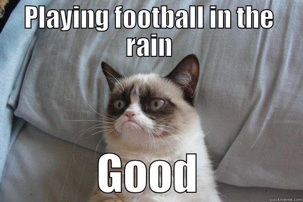 thats how I like it - PLAYING FOOTBALL IN THE RAIN GOOD Grumpy Cat