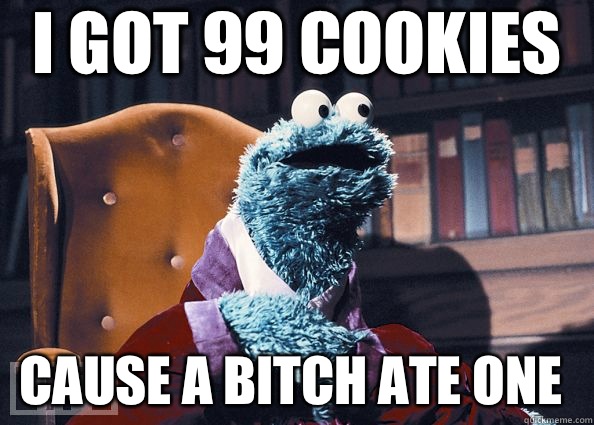 i got 99 cookies cause a bitch ate one  