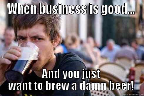 WHEN BUSINESS IS GOOD... AND YOU JUST WANT TO BREW A DAMN BEER! Lazy College Senior