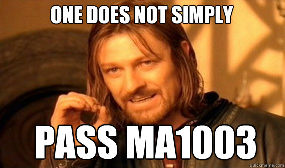 One does not simply pass MA1003 - One does not simply pass MA1003  Boromir