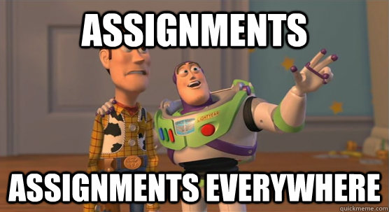 assignments assignments everywhere  Toy Story Everywhere