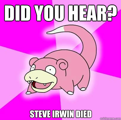 Did you hear? Steve Irwin died - Did you hear? Steve Irwin died  Slowpoke