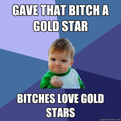 gave that bitch a gold star bitches love gold stars  Success Kid