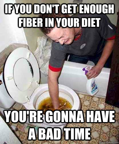 If you don't get enough fiber in your diet You're gonna have a bad time  Super Cool Plumber