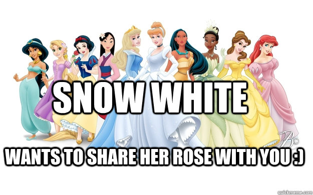 Snow White Wants to share her rose with you :)  disney princesses