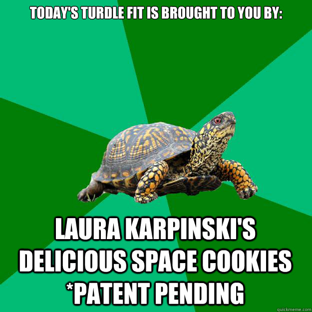 Today's Turdle fit is brought to you by: Laura Karpinski's delicious space cookies *Patent Pending - Today's Turdle fit is brought to you by: Laura Karpinski's delicious space cookies *Patent Pending  Torrenting Turtle