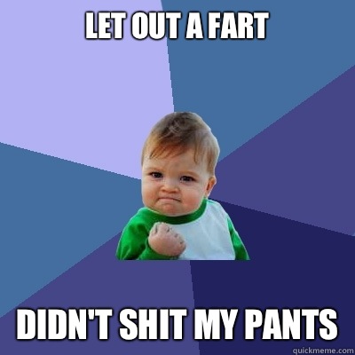 Let out a fart Didn't shit my pants  Success Kid