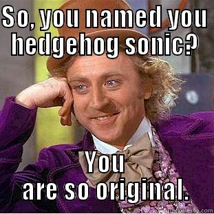 SO, YOU NAMED YOU HEDGEHOG SONIC? YOU ARE SO ORIGINAL. Condescending Wonka