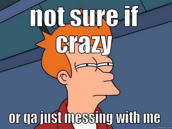 NOT SURE IF CRAZY OR QA JUST MESSING WITH ME Futurama Fry