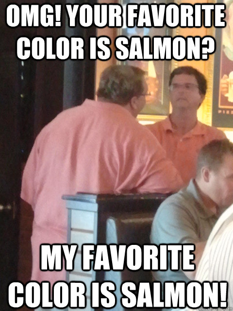 omg! your favorite color is salmon? my favorite color is salmon! - omg! your favorite color is salmon? my favorite color is salmon!  Salmon Twins