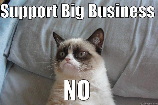 SUPPORT BIG BUSINESS  NO Grumpy Cat