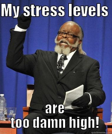 MY STRESS LEVELS  ARE TOO DAMN HIGH! The Rent Is Too Damn High