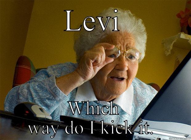 LEVI WHICH WAY DO I KICK IT.  Grandma finds the Internet