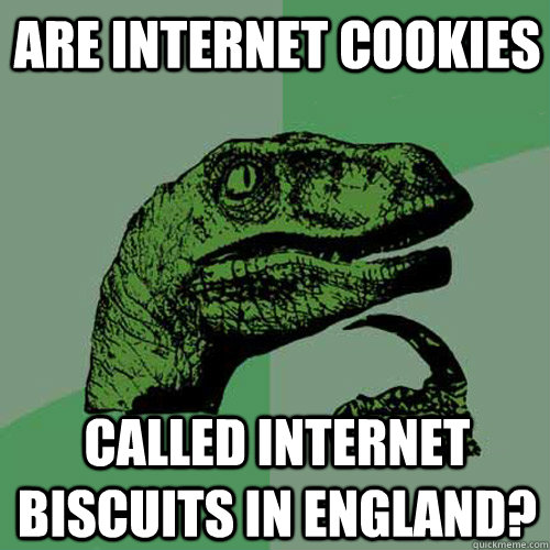 Are internet cookies called internet biscuits in england?  Philosoraptor