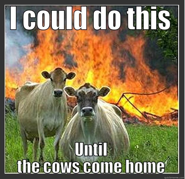 I COULD DO THIS UNTIL THE COWS COME HOME Evil cows