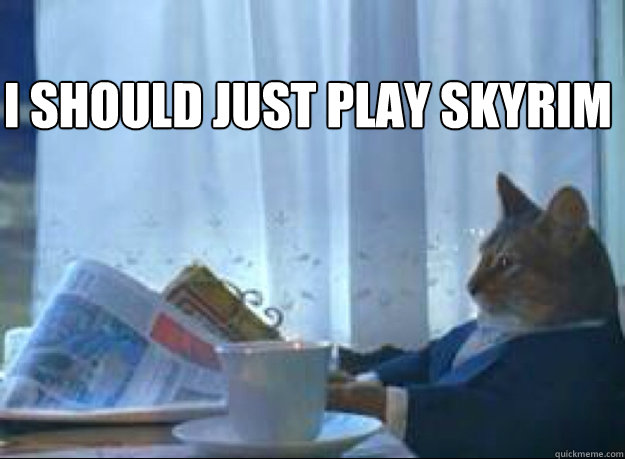 I should just play Skyrim   I should buy a boat cat