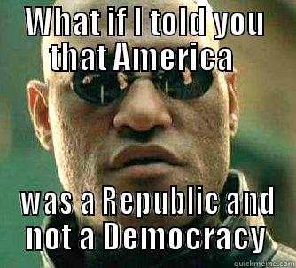 WHAT IF I TOLD YOU THAT AMERICA   WAS A REPUBLIC AND NOT A DEMOCRACY Matrix Morpheus