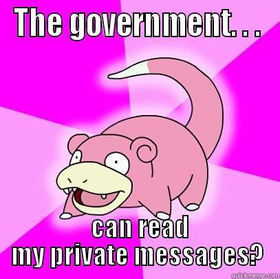 THE GOVERNMENT. . .  CAN READ MY PRIVATE MESSAGES? Slowpoke