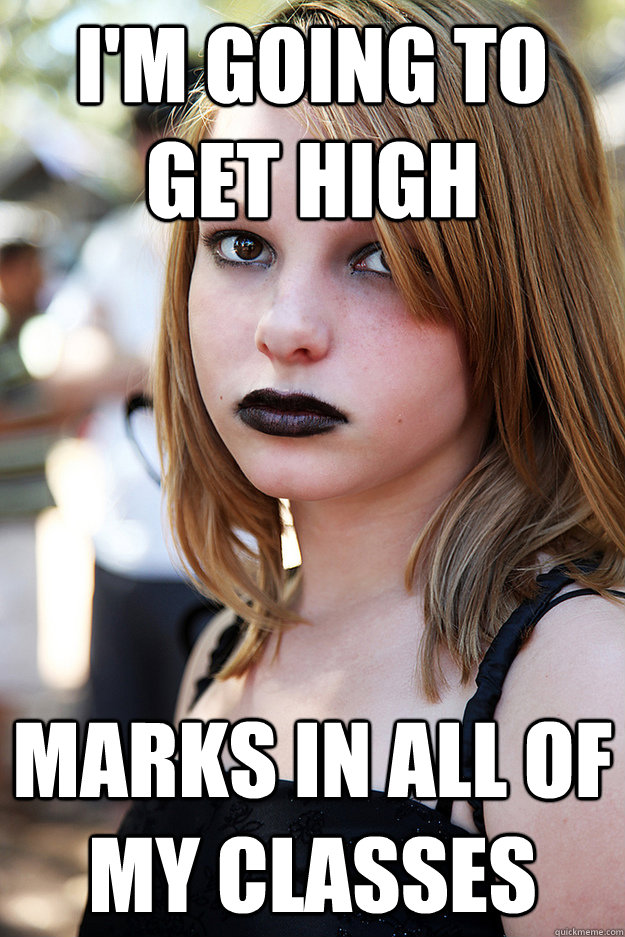 I'm going to get high marks in all of my classes - I'm going to get high marks in all of my classes  Well Adjusted Goth