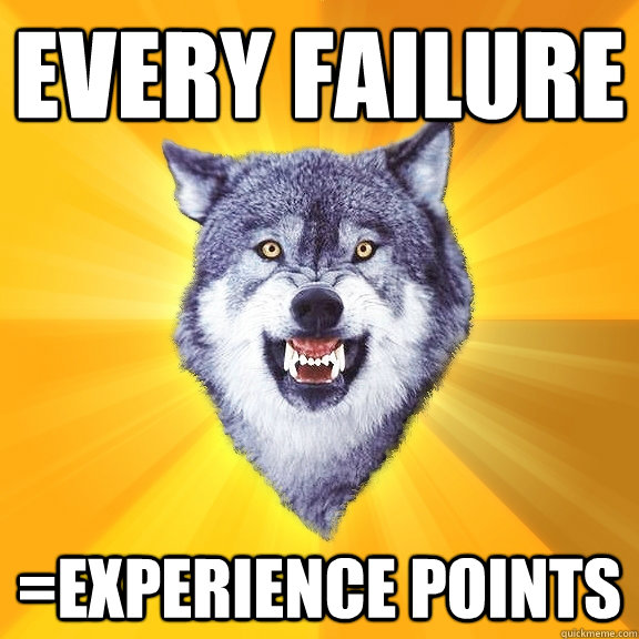 Every Failure =Experience Points  Courage Wolf