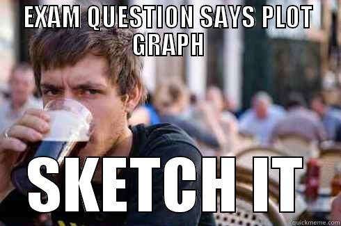 Engineering students vs. graphs - EXAM QUESTION SAYS PLOT GRAPH SKETCH IT Lazy College Senior