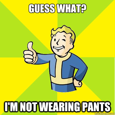 Guess what? I'm not wearing pants   Fallout new vegas