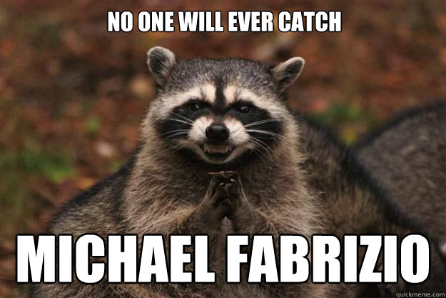 No one will ever catch  michael fabrizio  Evil Plotting Raccoon