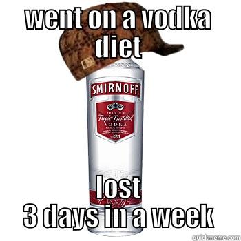 WENT ON A VODKA DIET LOST 3 DAYS IN A WEEK Scumbag Alcohol