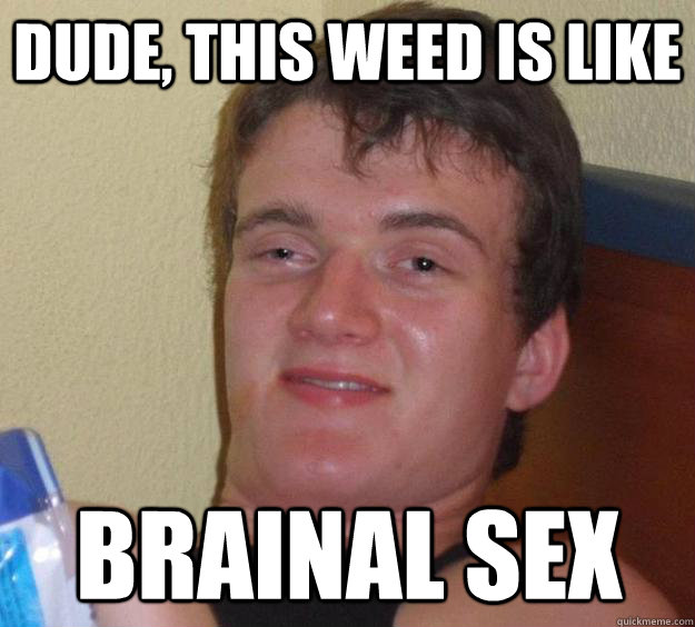 DUDE, THIS WEED IS LIKE BRAINAL SEX  10 Guy